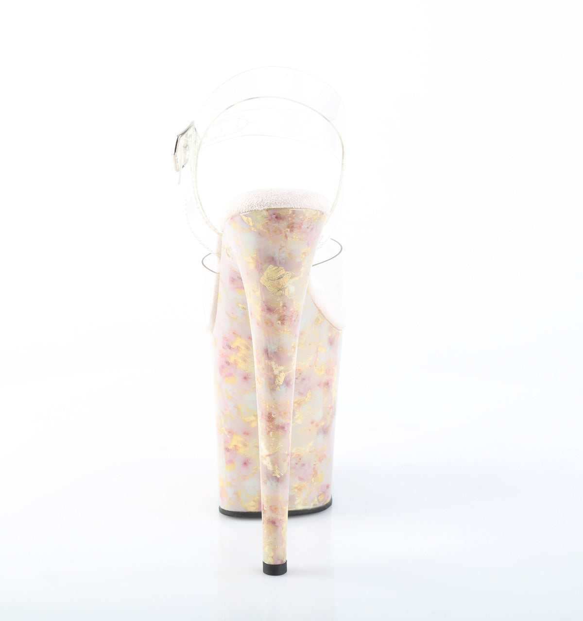 FLAMINGO-808MB 8" Heel, 4" Tinted PF Ankle Strap Sandal