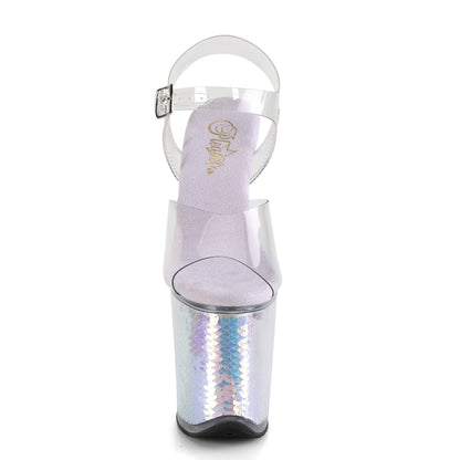 FLAMINGO-808MC 8" Heel, 4" PF Ankle Strap Sandal