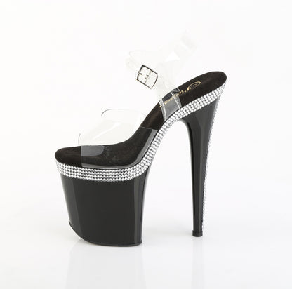 FLAMINGO-808MLS 8" Heel, 4" PF Ankle Strap Sandal w/ RS Lines