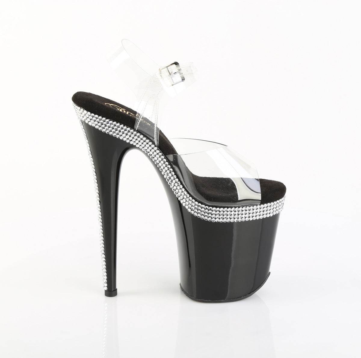 FLAMINGO-808MLS 8" Heel, 4" PF Ankle Strap Sandal w/ RS Lines