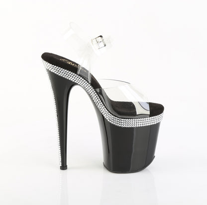 FLAMINGO-808MLS 8" Heel, 4" PF Ankle Strap Sandal w/ RS Lines