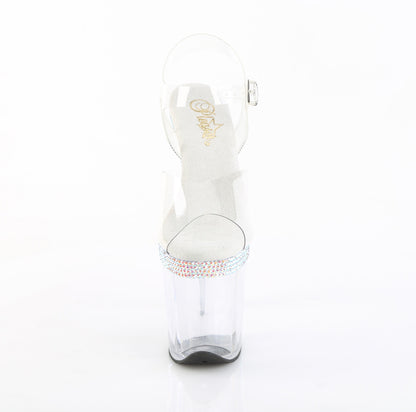 FLAMINGO-808MLS 8" Heel, 4" PF Ankle Strap Sandal w/ RS Lines