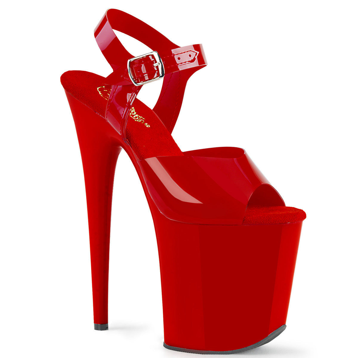FLAMINGO-808N 8" Heel, 4" PF Ankle Strap Sandal