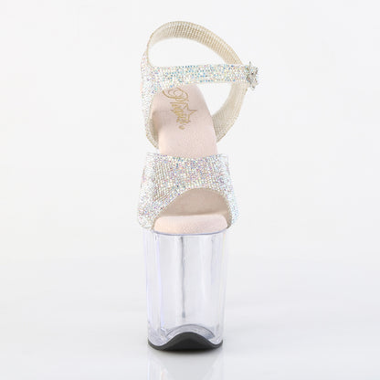 FLAMINGO-808N-RS 8" Heel, 4" PF RS Embellished Ankle Strap Sandal