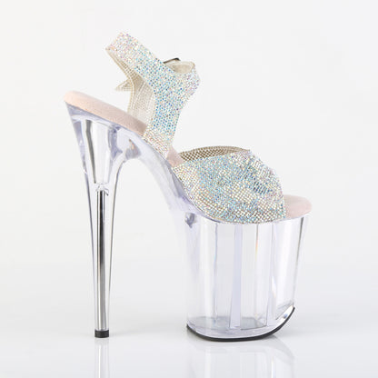 FLAMINGO-808N-RS 8" Heel, 4" PF RS Embellished Ankle Strap Sandal