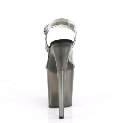 FLAMINGO-808N-T 8" Heel, 4" Tinted PF Ankle Strap Sandal
