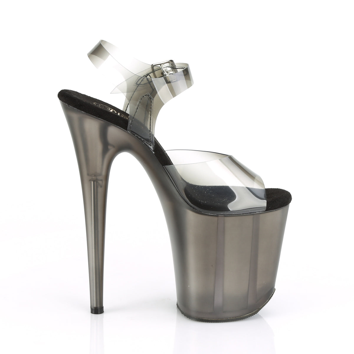 FLAMINGO-808N-T 8" Heel, 4" Tinted PF Ankle Strap Sandal