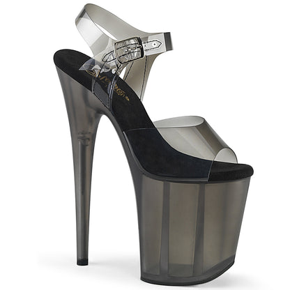 FLAMINGO-808N-T 8" Heel, 4" Tinted PF Ankle Strap Sandal