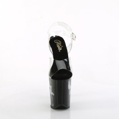 FLAMINGO-808NLDG 8" Heel, 4" PF LED Illuminated Ankle Strap Sandal