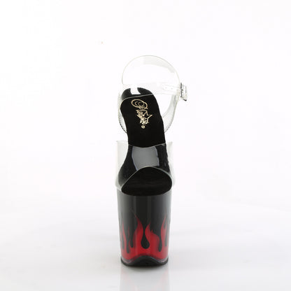 FLAMINGO-808NLFL 8" Heel, 4" PF LED Illuminated Ankle Strap Sandal