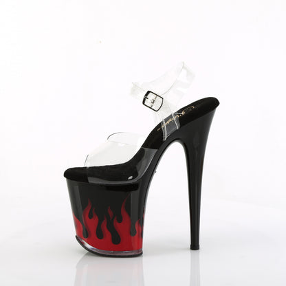 FLAMINGO-808NLFL 8" Heel, 4" PF LED Illuminated Ankle Strap Sandal