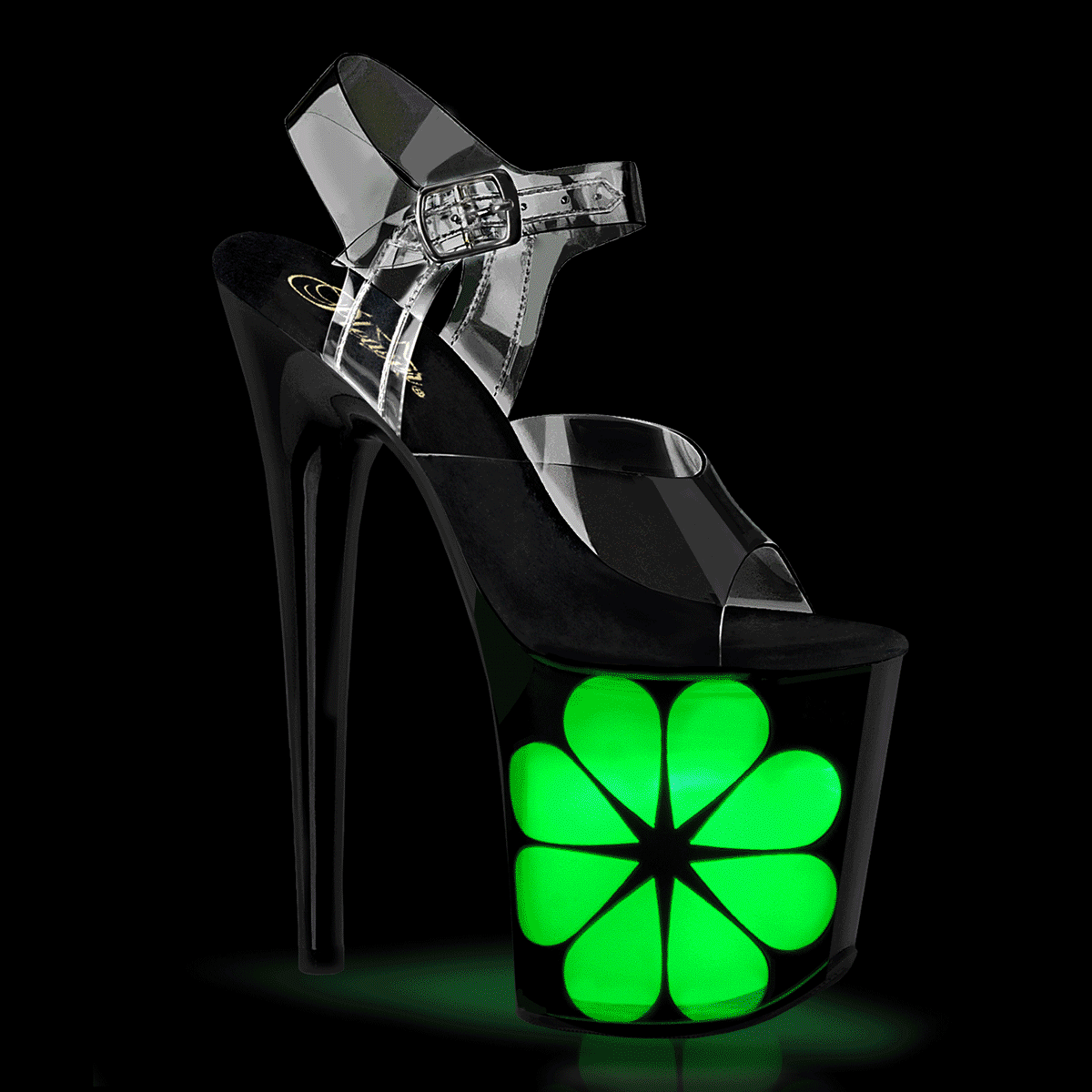 FLAMINGO-808NLHS *8" Heel, 4" PF LED Illuminated Ankle Strap Sandal