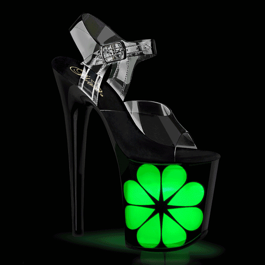 FLAMINGO-808NLHS *8" Heel, 4" PF LED Illuminated Ankle Strap Sandal