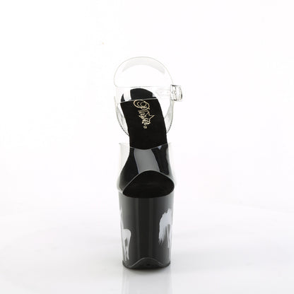 FLAMINGO-808NLSG 8" Heel, 4" PF LED Illuminated Ankle Strap Sandal