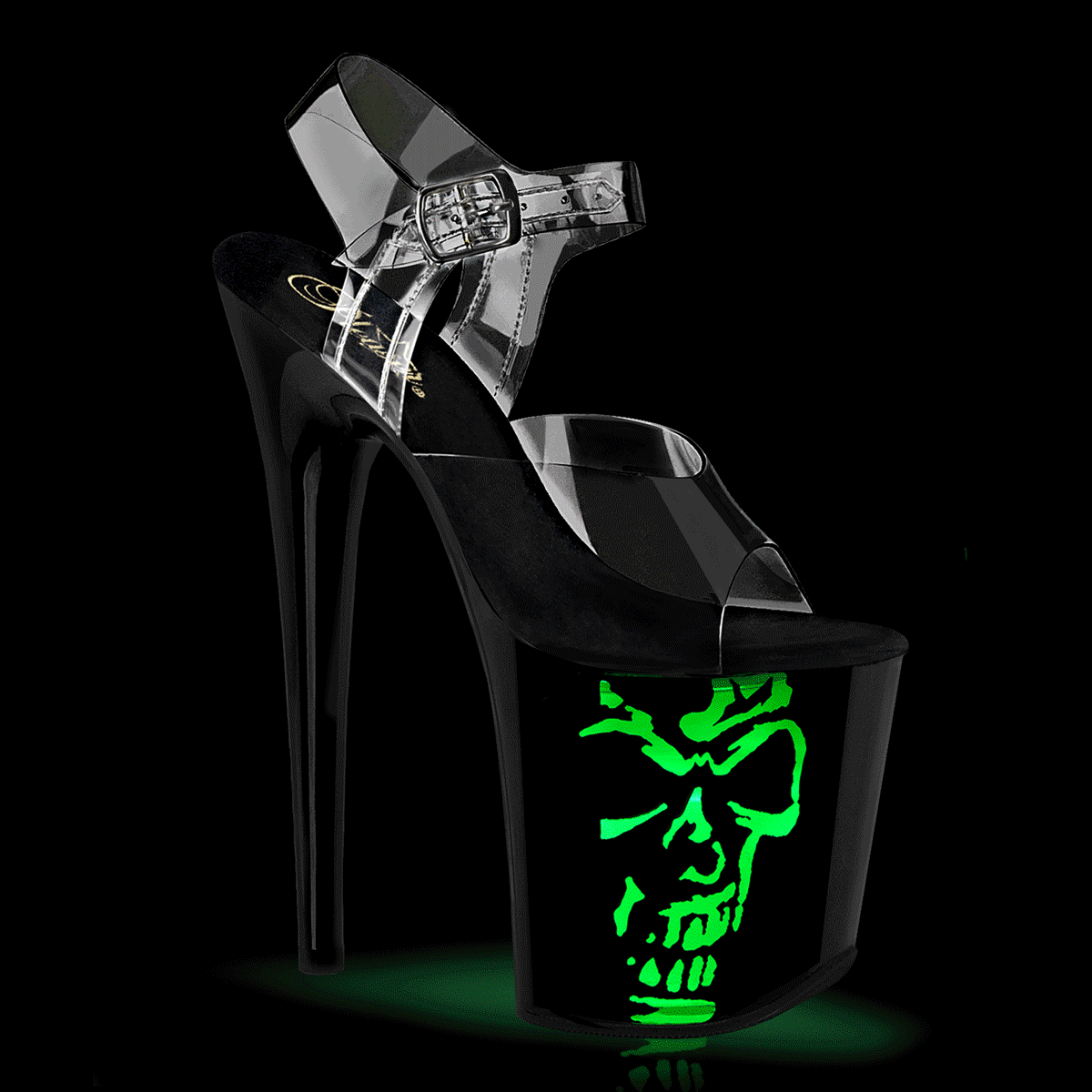 FLAMINGO-808NLSK *8" Heel, 4" PF LED Illuminated Ankle Strap Sandal