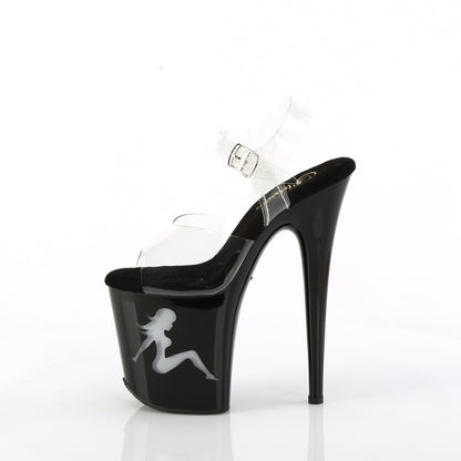 FLAMINGO-808NLTG *8" Heel, 4" PF LED Illuminated Ankle Strap Sandal