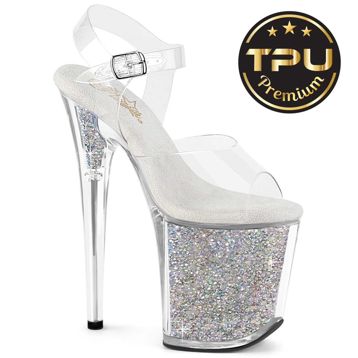 FLAMINGO-808PREM-RSI 8" Heel, 4" PF Ankle Strap Sandal w/RS Inserts