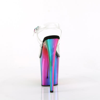 FLAMINGO-808RC 8" Heel, 4" Chrome Plated PF Ankle Strap Sandal