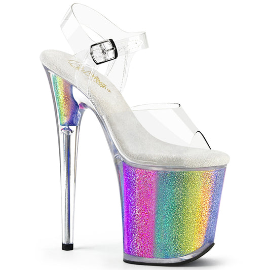 FLAMINGO-808RG-01 *8" Heel, 4" PF Ankle Strap Sandal