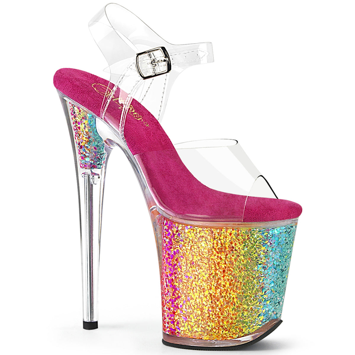 FLAMINGO-808RG-02 8" Heel, 4" PF Ankle Strap Sandal