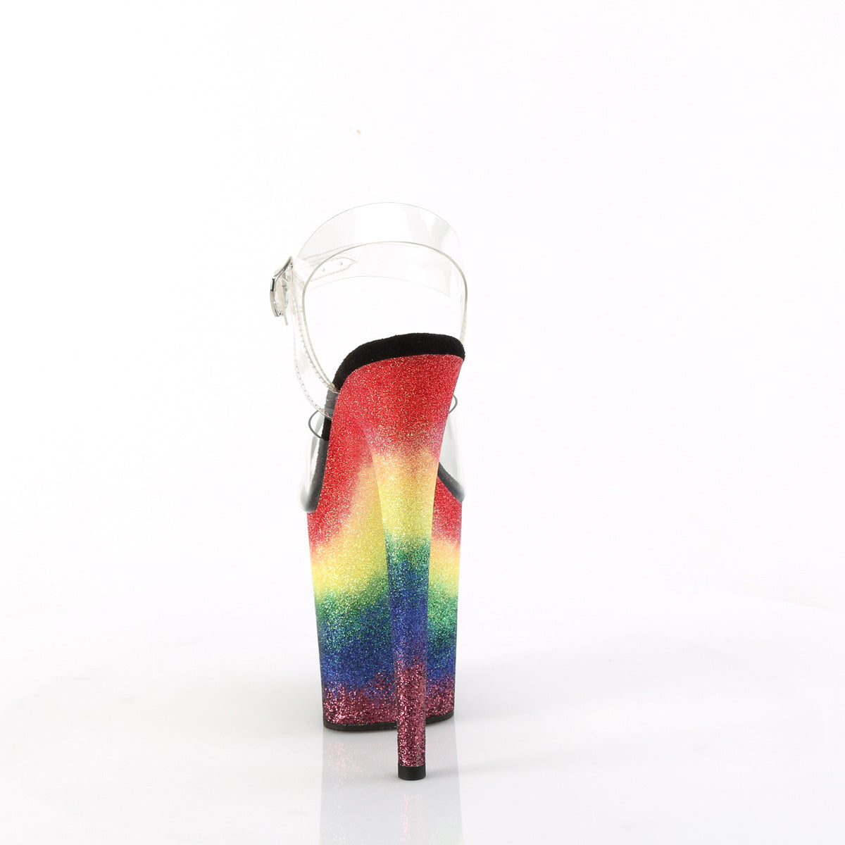 FLAMINGO-808RG-04 *8" Heel, 4" PF Ankle Strap Sandal w/Gliiter Bottom
