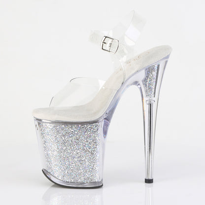 FLAMINGO-808RSI 8" Heel, 4" PF Ankle Strap Sandal w/RS Inserts