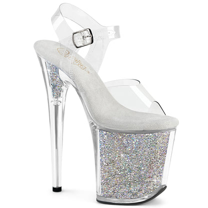 FLAMINGO-808RSI 8" Heel, 4" PF Ankle Strap Sandal w/RS Inserts