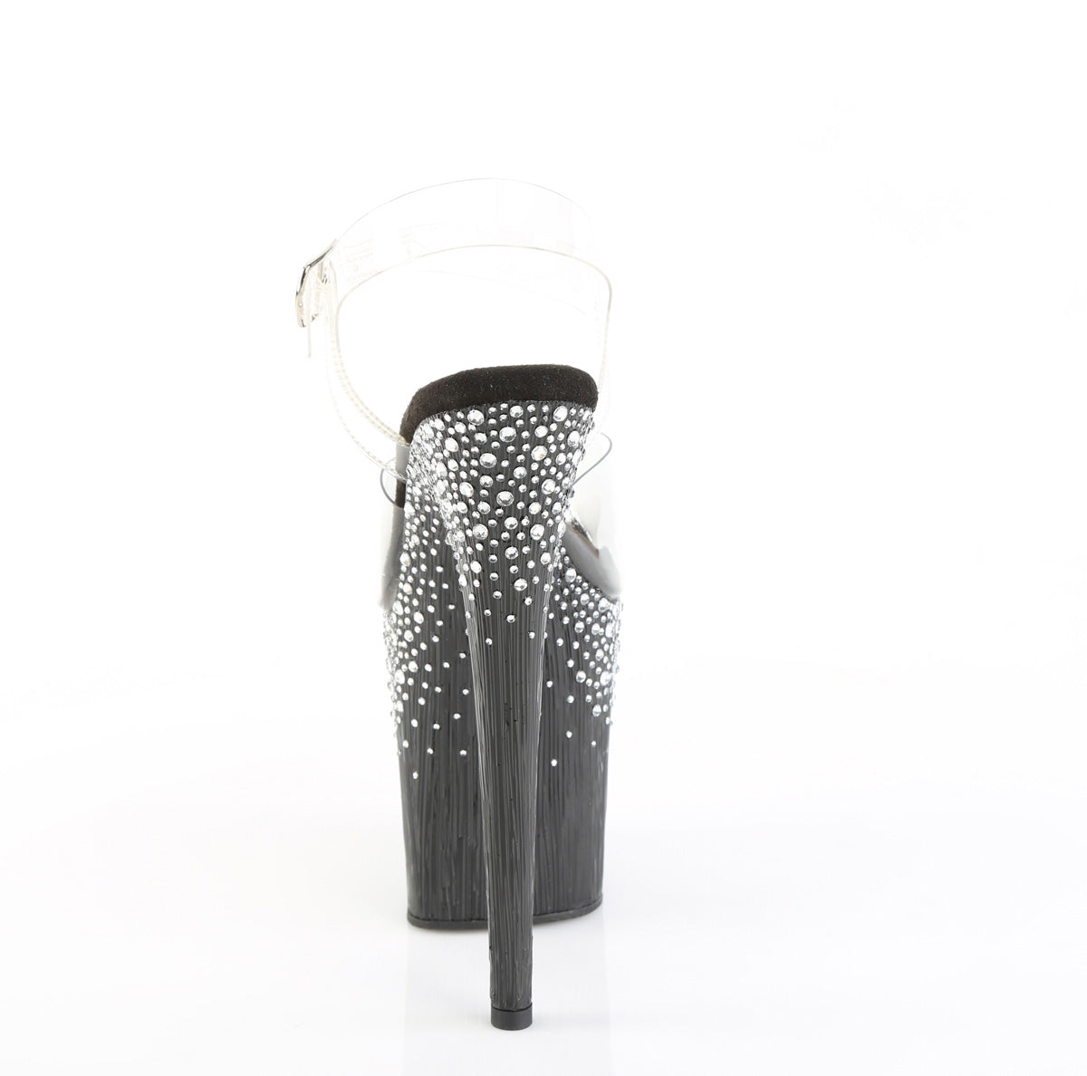 FLAMINGO-808SPKL-02 8" Heel, 4" PF Ankle Strap Sandal w/ Sprinkle RS