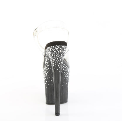 FLAMINGO-808SPKL-02 8" Heel, 4" PF Ankle Strap Sandal w/ Sprinkle RS