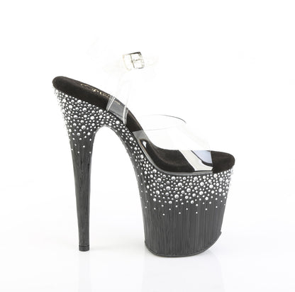 FLAMINGO-808SPKL-02 8" Heel, 4" PF Ankle Strap Sandal w/ Sprinkle RS
