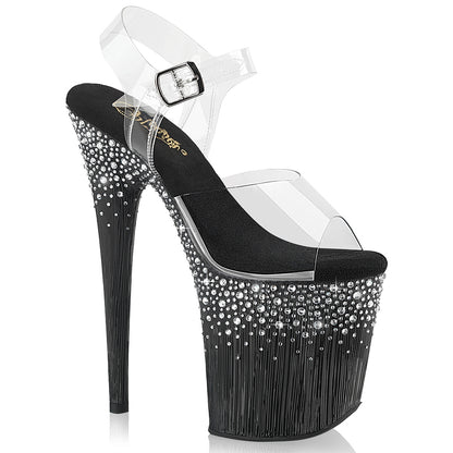 FLAMINGO-808SPKL-02 8" Heel, 4" PF Ankle Strap Sandal w/ Sprinkle RS