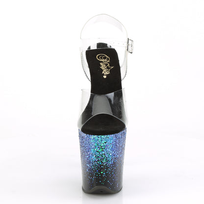 FLAMINGO-808SS 8" Heel, 4" PF Ankle Strap Sandal