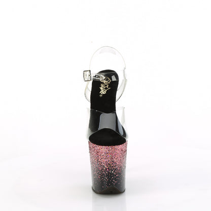 FLAMINGO-808SS 8" Heel, 4" PF Ankle Strap Sandal