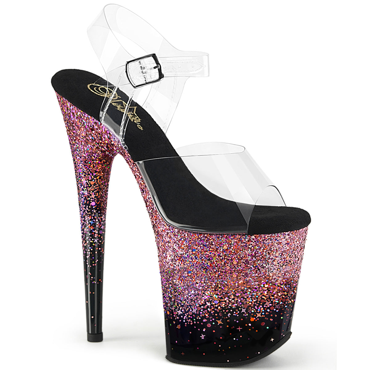FLAMINGO-808SS 8" Heel, 4" PF Ankle Strap Sandal