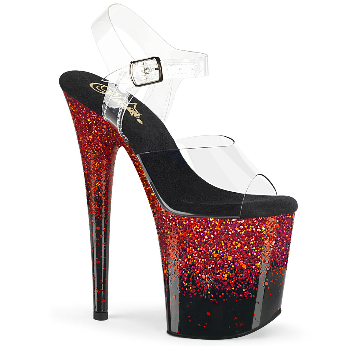 FLAMINGO-808SS 8" Heel, 4" PF Ankle Strap Sandal