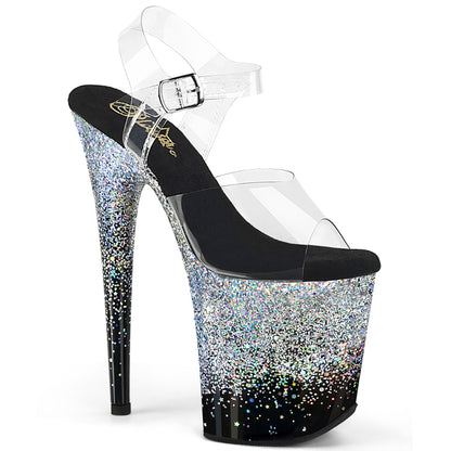 FLAMINGO-808SS 8" Heel, 4" PF Ankle Strap Sandal