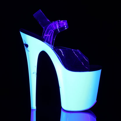 FLAMINGO-808SW 8" Heel, 4" PF Ankle Strap Sandal w/ Spider Design