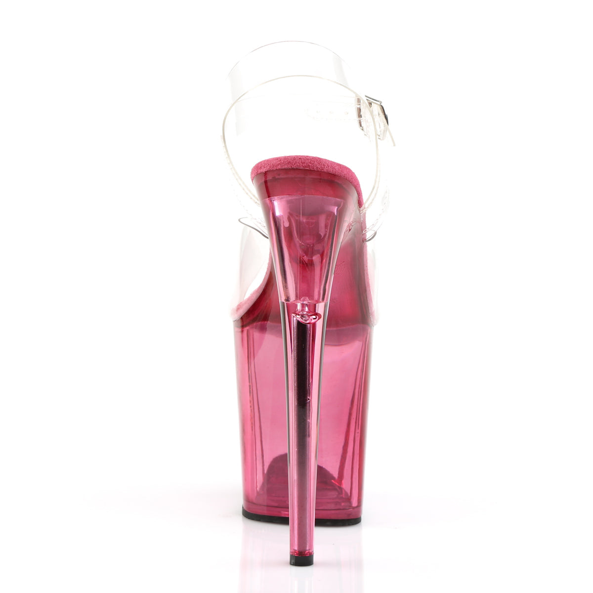 FLAMINGO-808T 8" Heel, 4" Tinted PF Ankle Strap Sandal