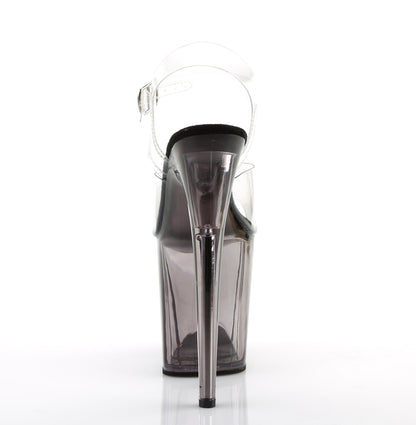 FLAMINGO-808T 8" Heel, 4" Tinted PF Ankle Strap Sandal