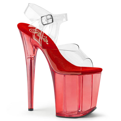 FLAMINGO-808T 8" Heel, 4" Tinted PF Ankle Strap Sandal