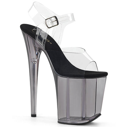 FLAMINGO-808T 8" Heel, 4" Tinted PF Ankle Strap Sandal