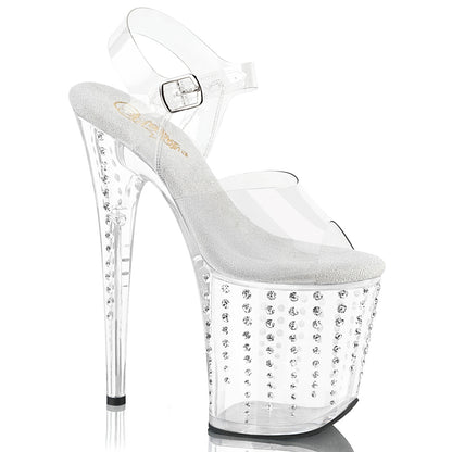 FLAMINGO-808TDRS 8" Heel, 4" PF Ankle Strap Sandal w/ RS