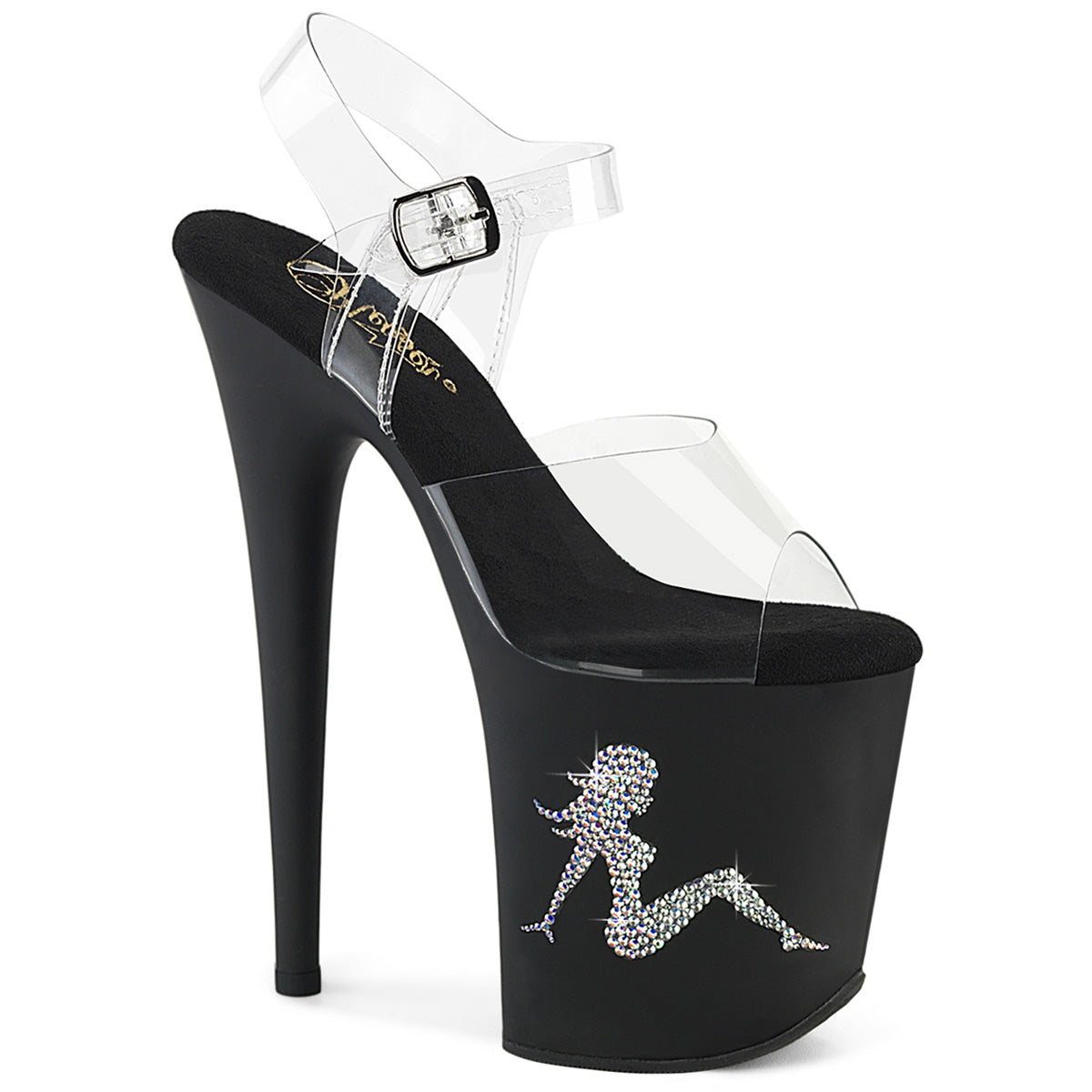 FLAMINGO-808TGRS *8" Heel, 4" PF Ankle Strap Sandal w/RS Trucker Girl
