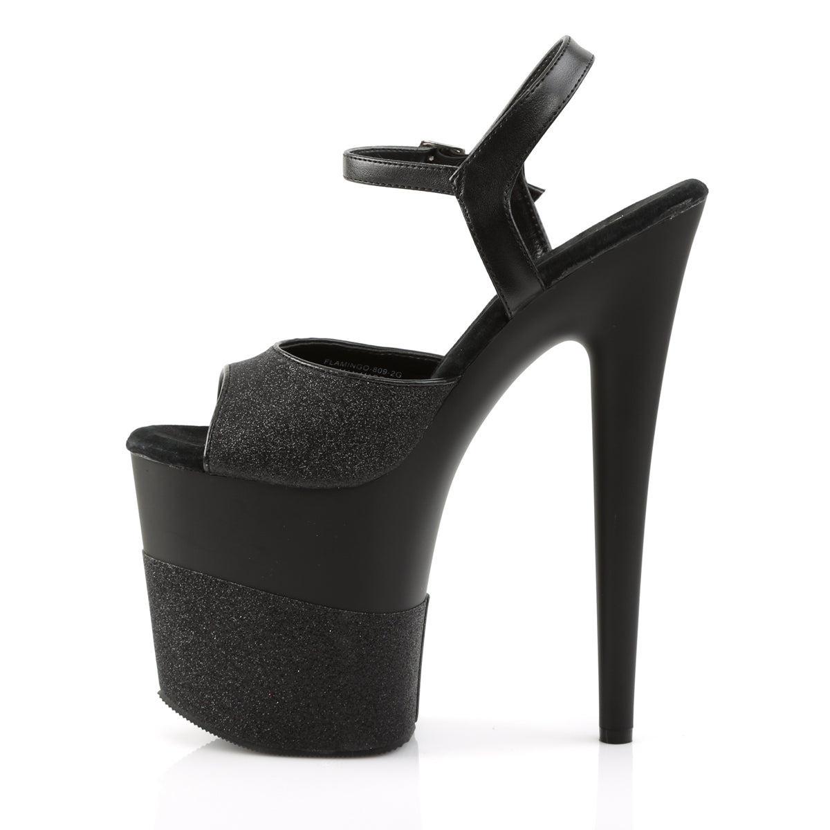 FLAMINGO-809-2G 8" Heel, 4" PF Ankle Strap Sandal