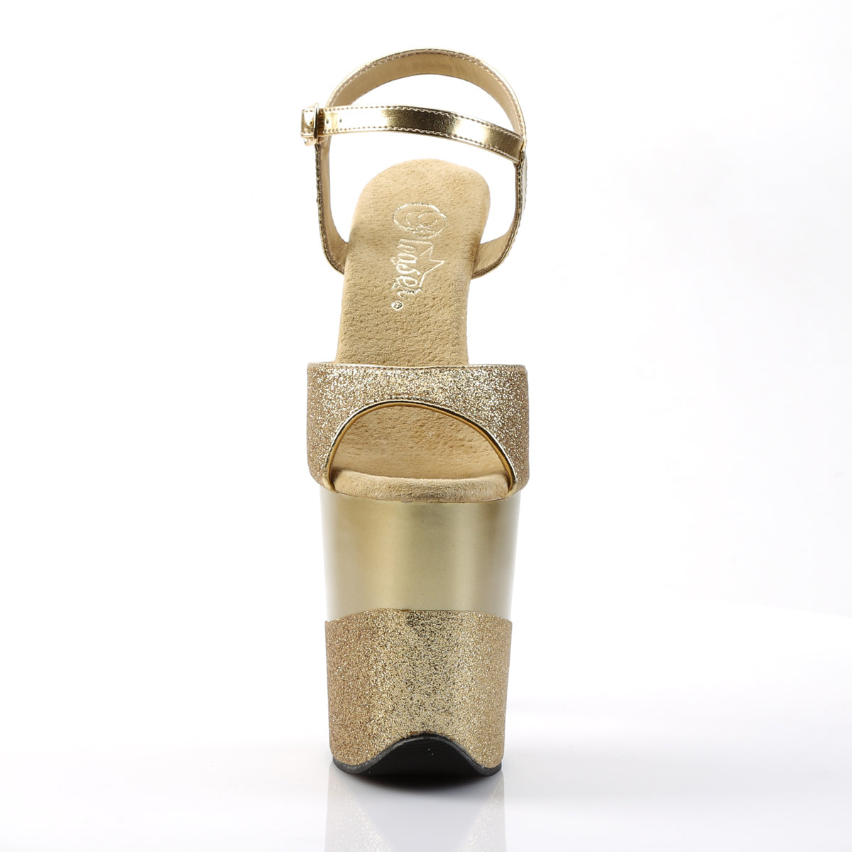 FLAMINGO-809-2G 8" Heel, 4" PF Ankle Strap Sandal