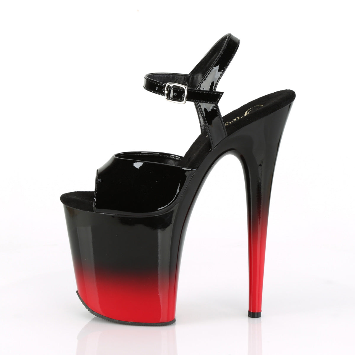 FLAMINGO-809BR-H 8" Heel, 4" PF Two Tone Ankle Strap Sandal