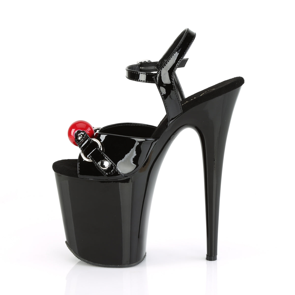 FLAMINGO-809GB 8" Heel, 4" PF Ankle Strap Sandal w/ Gag Ball