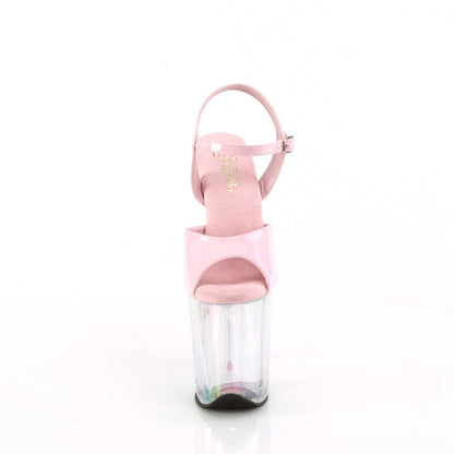 FLAMINGO-809HT *8" Heel, 4" Holo Tinted PF Ankle Strap Sandal