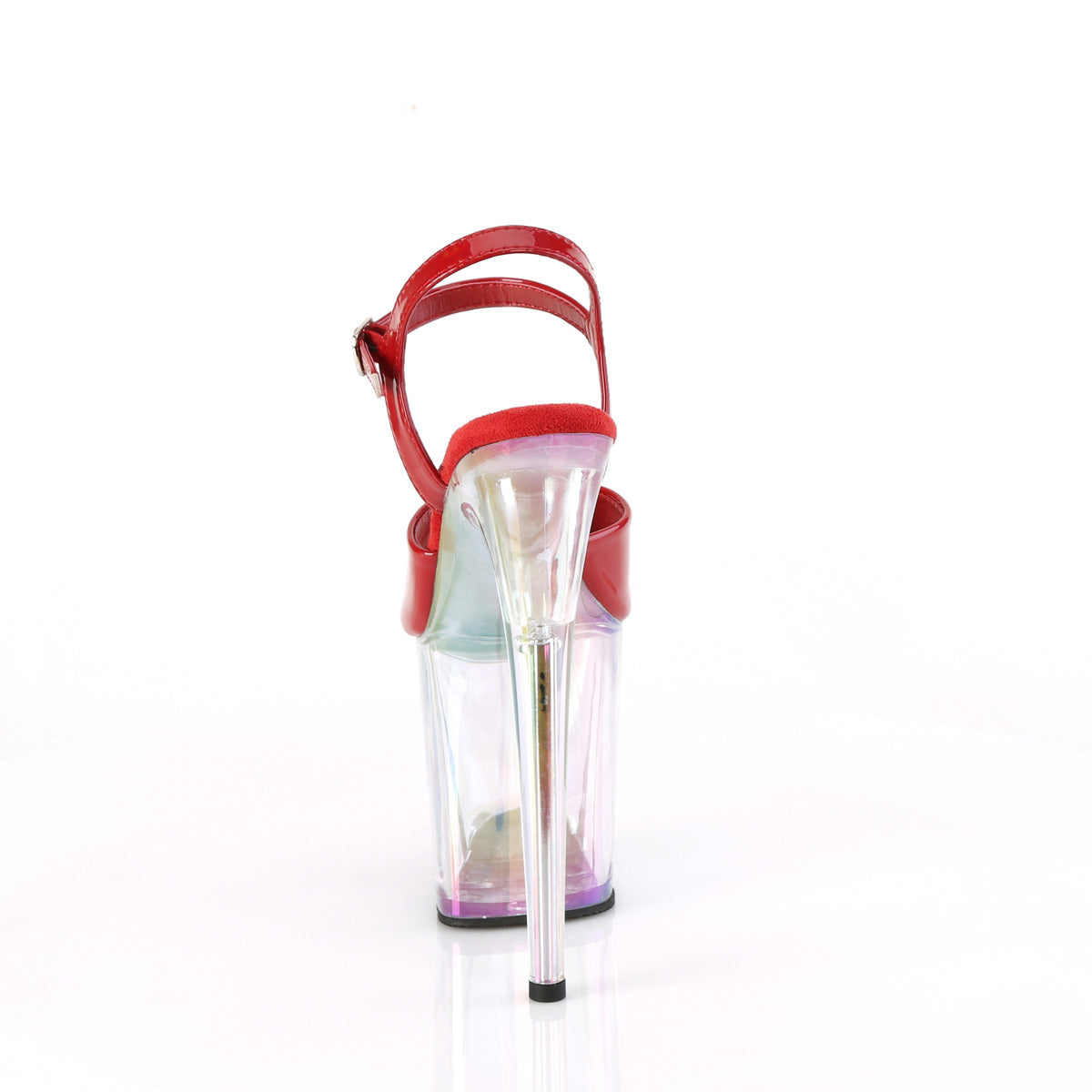 FLAMINGO-809HT *8" Heel, 4" Holo Tinted PF Ankle Strap Sandal