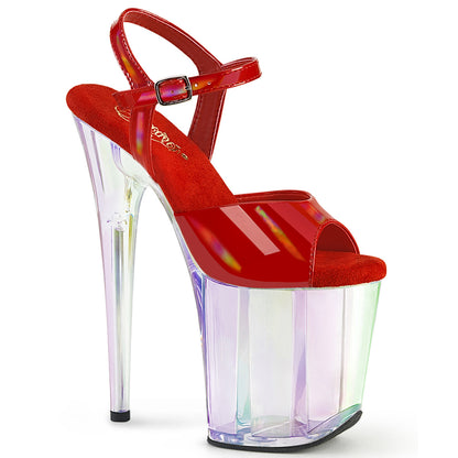 FLAMINGO-809HT *8" Heel, 4" Holo Tinted PF Ankle Strap Sandal